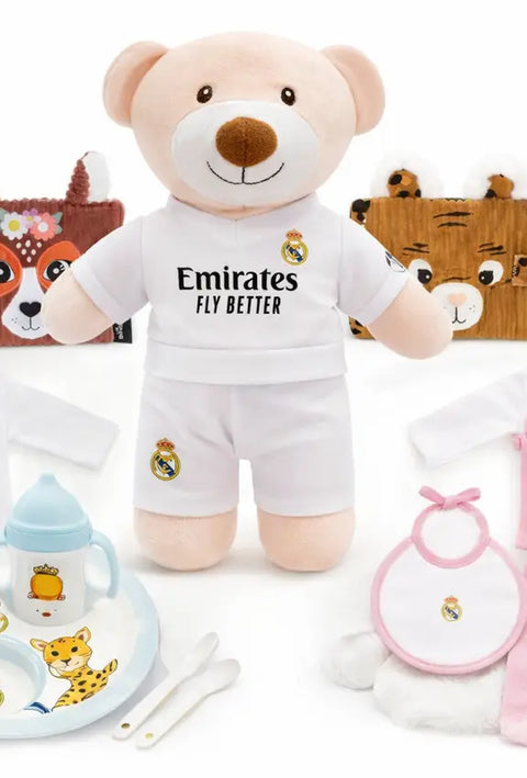 Baby Geschenkset mit Teddybär, Kleidung und Zubehör für Neugeborene – ideales Babygeschenk zur Geburt