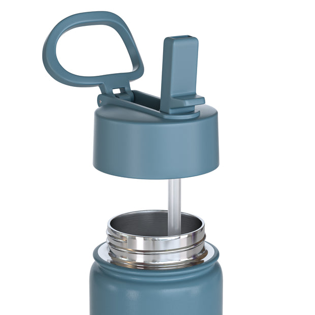 Thermo Kinder Trinkflasche Edelstahl 400 ml – Traktor & Fuchs Blau