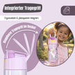 Kinder Trinkflasche BubbleTea 450 ml mit integriertem Tragegriff im Deckel, ergonomischem Design und auslaufsicherem Verschluss – ideal für Kindergarten, Schule, Ausflüge und unterwegs.