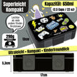 Schwarze Kinder Brotdose im Sticker-Design mit 650 ml Fassungsvermögen, BPA-freie Bento Lunchbox mit Maßen, 290 g Gewicht für Kindergarten und Schule