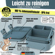 BEARFOOT Brotdose Traktor Blau mit herausnehmbarem Einsatz, BPA-freier Silikondichtung und auslaufsicheren Fächern – Bento Brotdose für Kindergarten und Schule