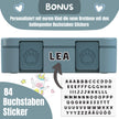 BEARFOOT Brotdose Traktor Blau 650 ml mit 84 Buchstabenstickern zur Personalisierung – BPA-freie Kinder Brotdose für Kindergarten und Schule