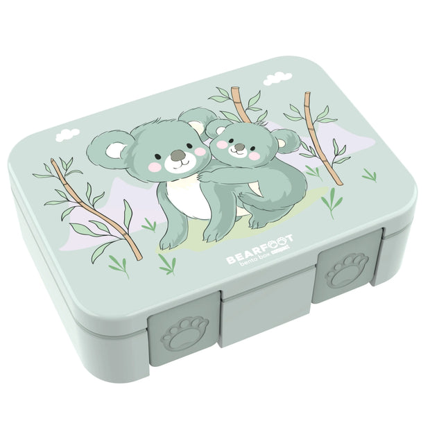 BEARFOOT Bento Brotdose Koala Salbei 650 ml – BPA-freie Kinder Lunchbox mit 3 Fächern für Kindergarten, Schule und Ausflüge