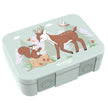 BEARFOOT Bento Brotdose Reh Salbei 650 ml mit liebevollem Waldmotiv, auslaufsicherem Bento-System und BPA-freiem Material für Kindergarten und Schule