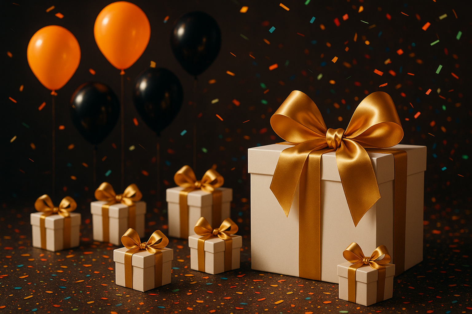 BabyLions Treueprogramm – goldene Geschenkboxen und Ballons für Lions Points Prämien