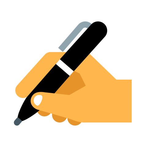 Symbol für Kreativität, Gestaltung und individuelle Ideen mit schreibender Hand – liebevolle Produktwelt von BabyLions®