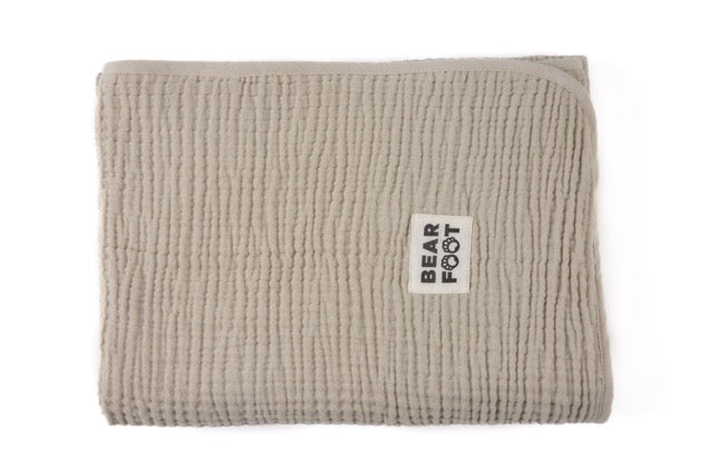 Babydecke Musselin & Fleece Braun