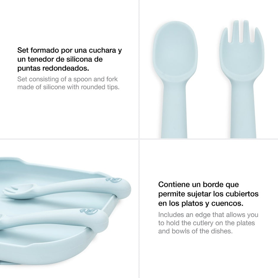 besteck Real Madrid – Silikon Set Blau (Langgriff)