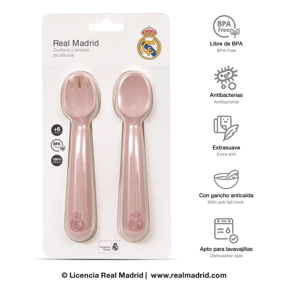 besteck Real Madrid – Silikon Set Rosa (Langgriff)