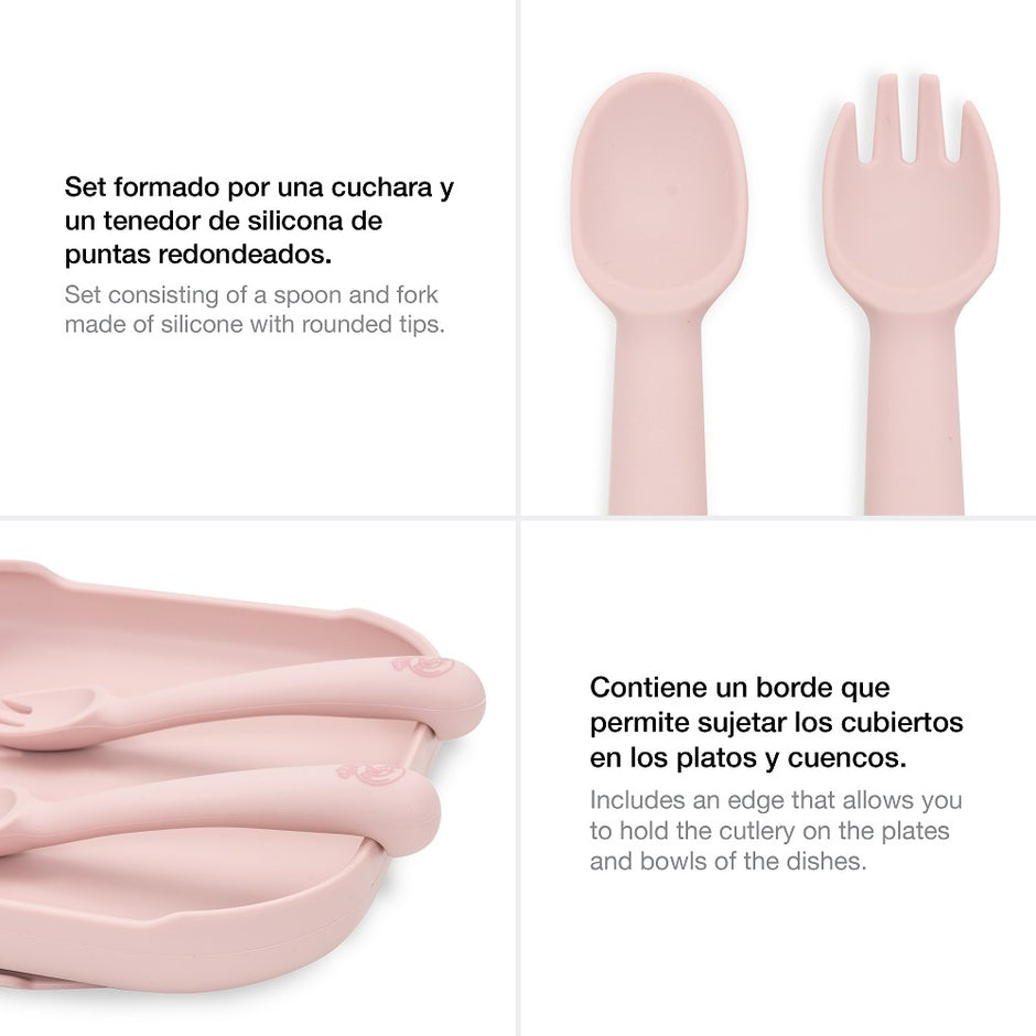 besteck Real Madrid – Silikon Set Rosa (Langgriff)