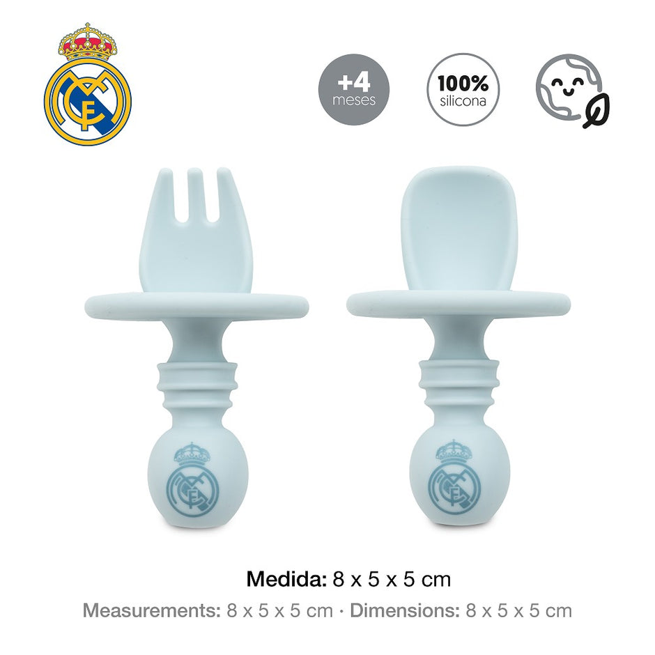 Lernbesteck Real Madrid – Silikon Set Blau