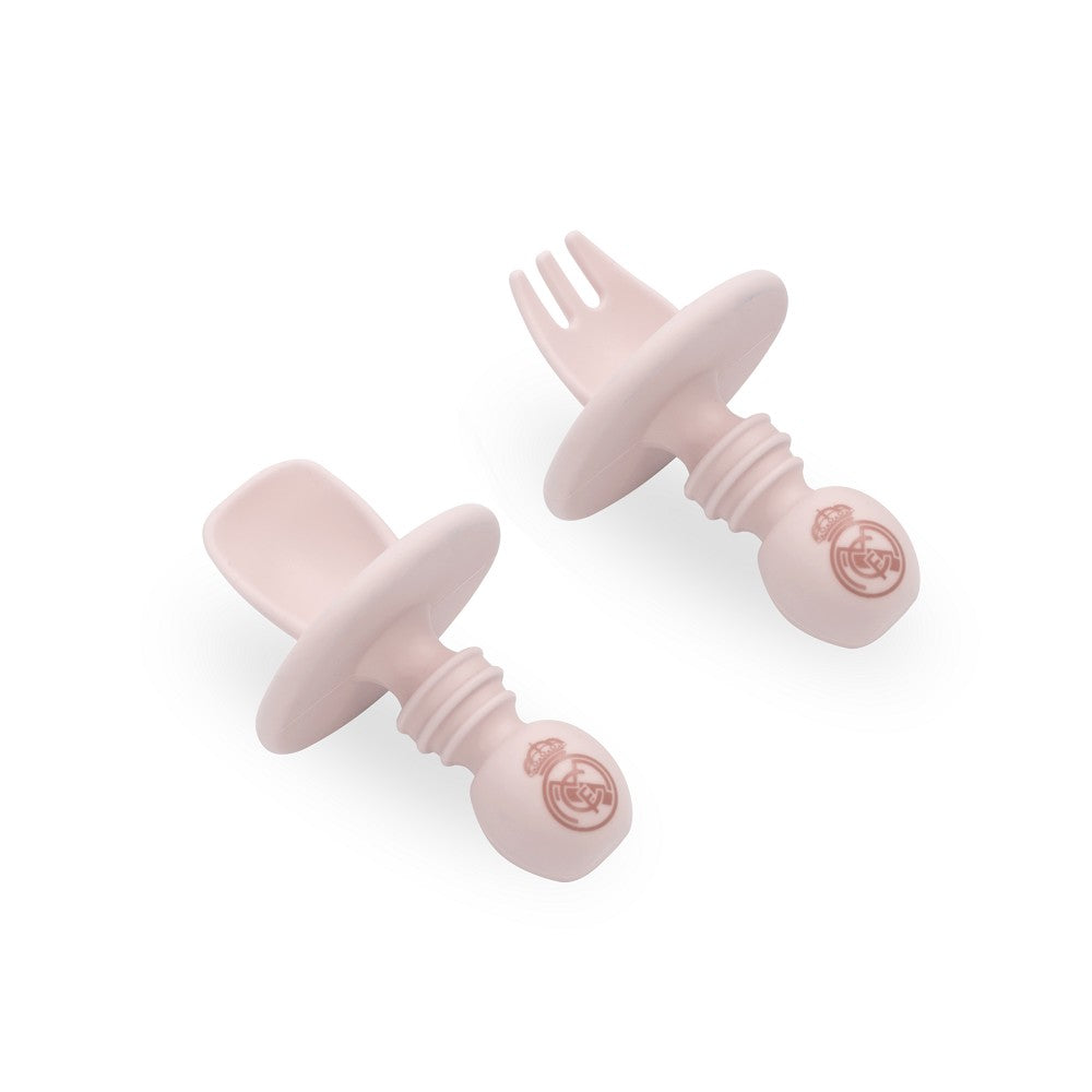 Lernbesteck Real Madrid – Silikon Set Rosa