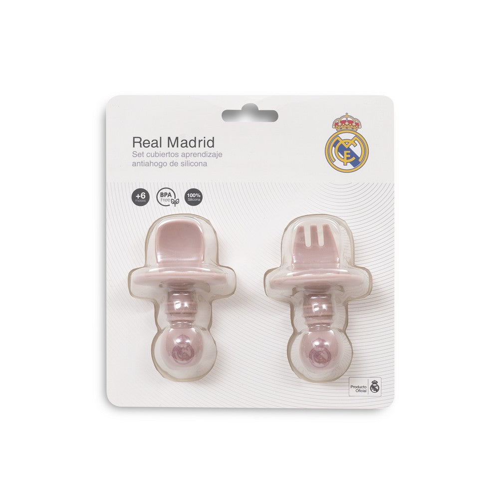 Lernbesteck Real Madrid – Silikon Set Rosa