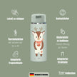 BEARFOOT TINY Thermo Kinder Trinkflasche Reh 200 ml – Übersicht der Funktionen mit Thermofunktion, auslaufsicherem Verschluss, integriertem Strohhalm, Trageschlaufe und BPA-freiem Edelstahl