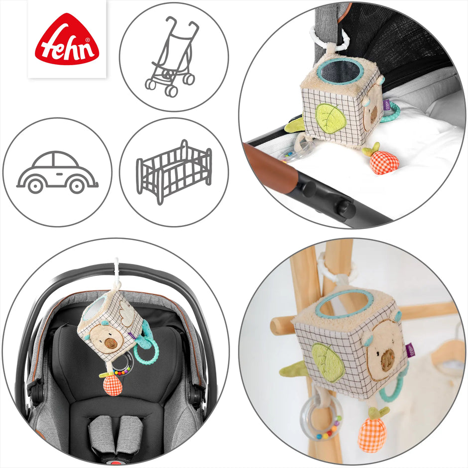 Activity Würfel Baby Capybara – Motorikspielzeug zum Befestigen am Kinderwagen, Autositz oder Bett für unterwegs und zuhause