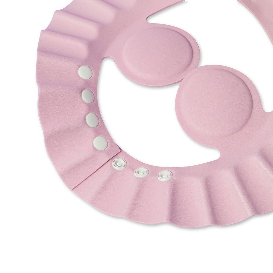 Baby Badehaube rosa Detail verstellbare Druckknöpfe