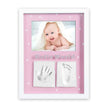 Baby Bilderrahmen mit Hand- und Fußabdruckset in Rosa inklusive Bilderrahmen für Babyfoto und Gipsabdrücke – ideales Geschenk zur Geburt.