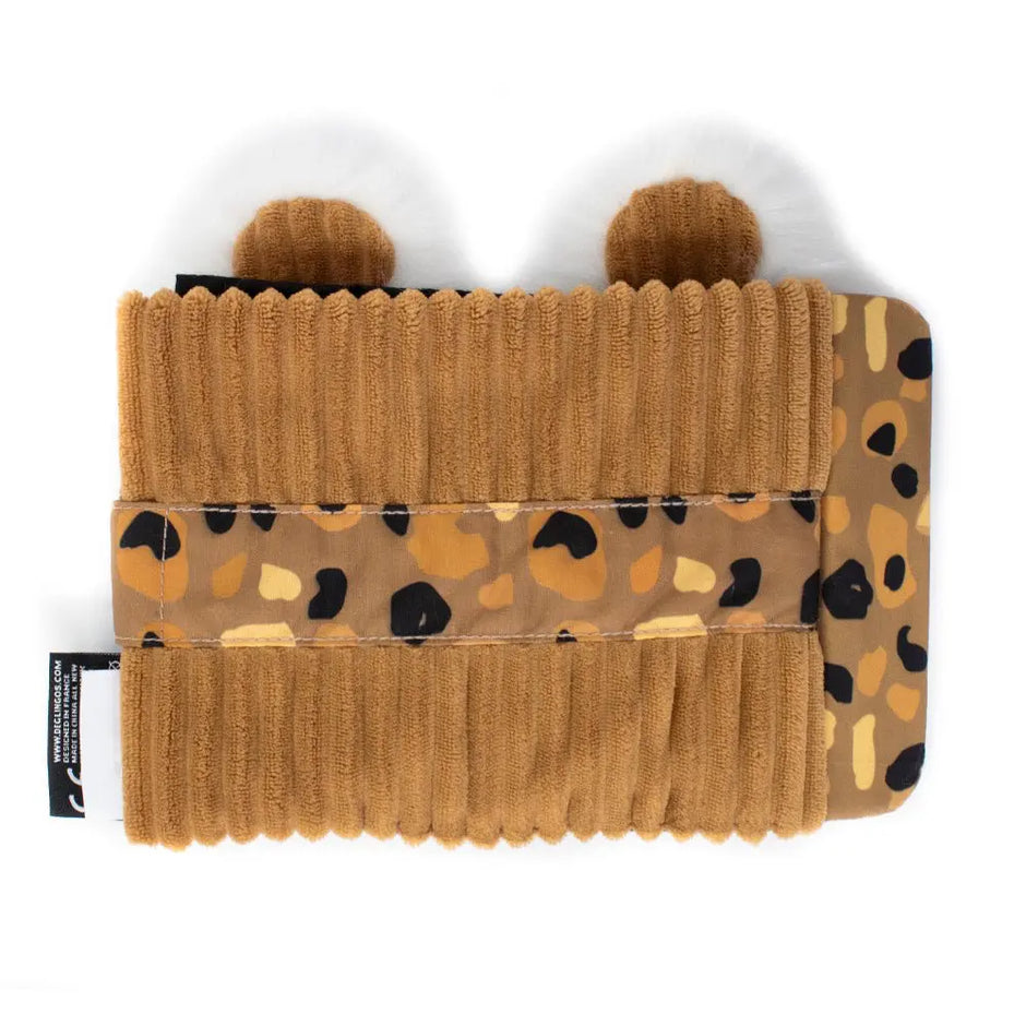 Baby Fotoalbum Tiger Plüsch Rückseite mit Muster – Stoffalbum mit 10 Fototaschen