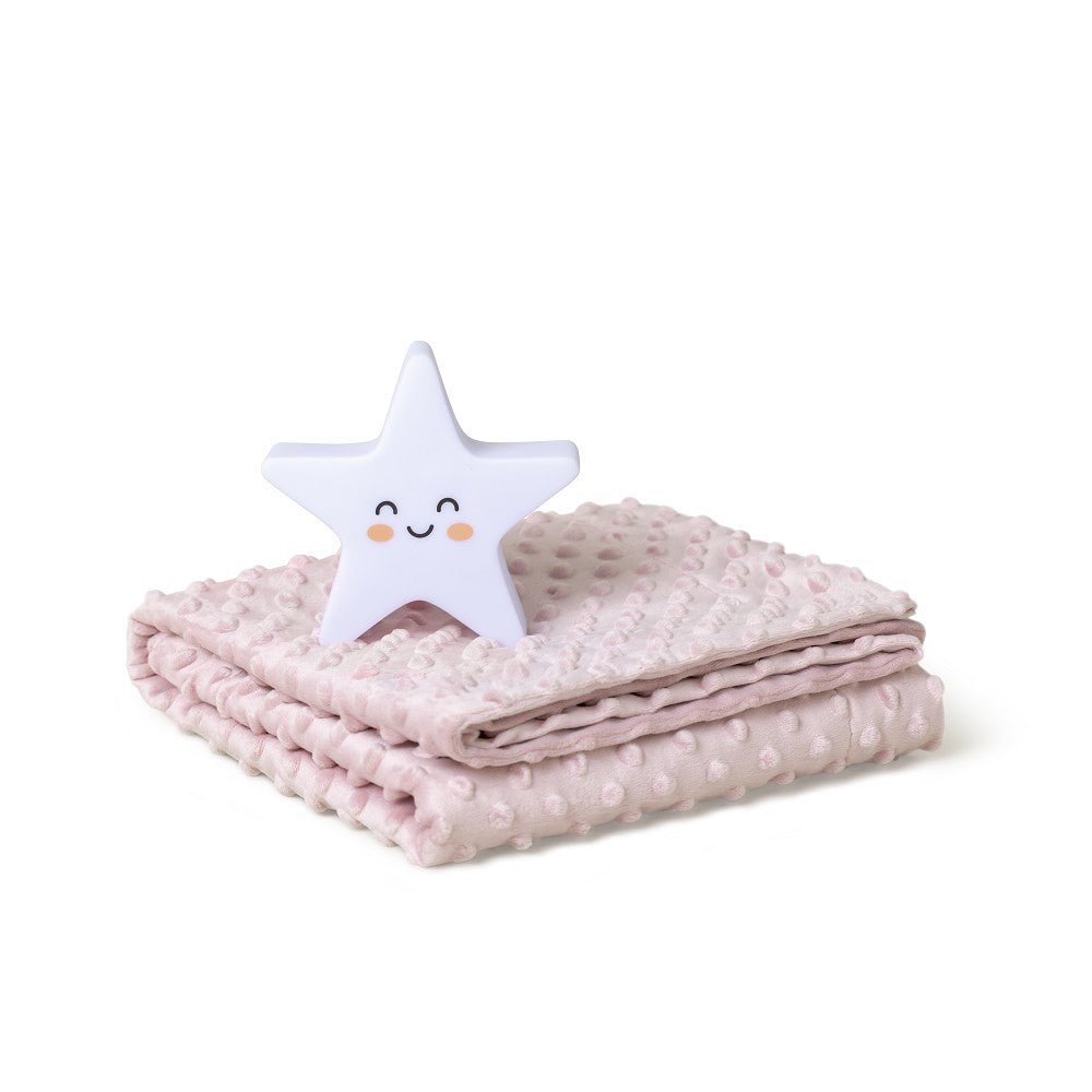 Baby Geschenkset mit weicher Decke & Nachtlicht – in Blau oder Rosa - Babylions