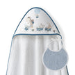 Baby Kapuzentuch blau Set mit Waschhandschuh