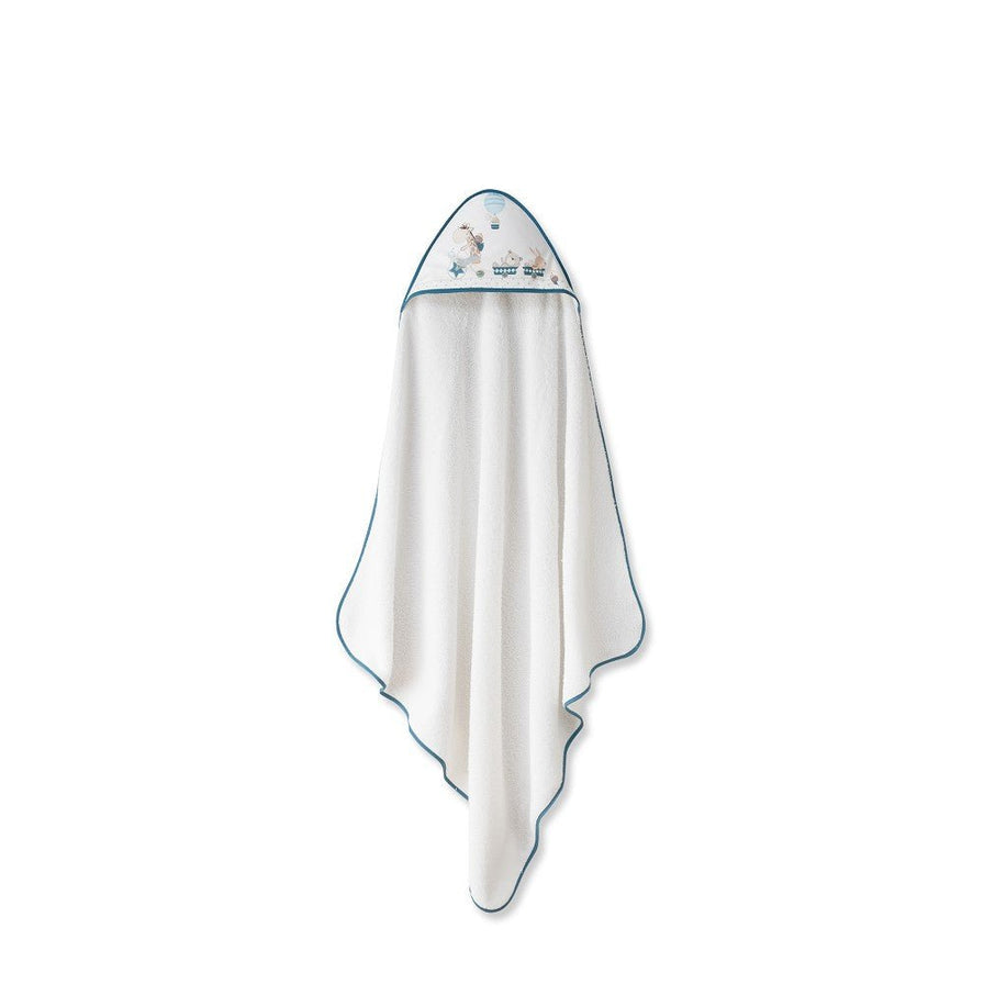 Baby Badetuch mit Kapuze blau