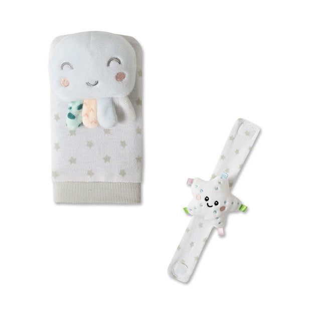 Baby Rasselarmband Set mit Krake und Stern einzeln dargestellt