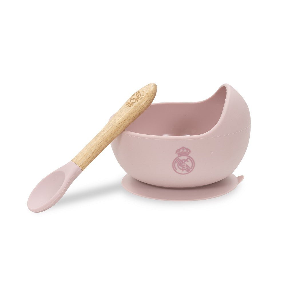 Baby - Schüssel mit Saugnapf & Löffel – Real Madrid – Blau/Rosa - Babylions