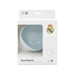 Baby Schüssel mit Saugnapf und Löffel Real Madrid blau Set Verpackung Silikon BPA frei Babygerecht Geschenkidee