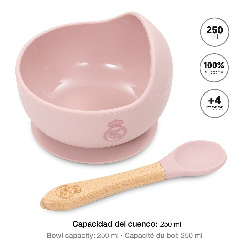 Baby - Schüssel mit Saugnapf & Löffel – Real Madrid – Blau/Rosa - Babylions