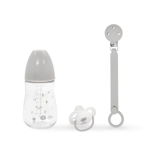 Baby Still - & Trink - Set 3 - teilig – Flasche, Schnuller & Clip - Babylions