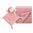 Babydecke mit Schmusetuch im Set in Rosa – weiche Kuscheldecke und Schnuffeltuch für Babys