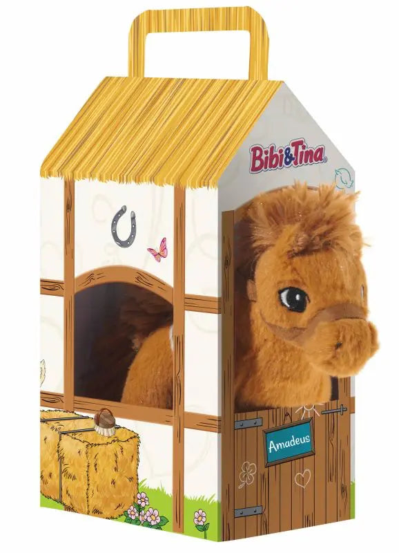 Bibi & Tina Pferd Amadeus Plüschtier 17 cm in Stall-Verpackung