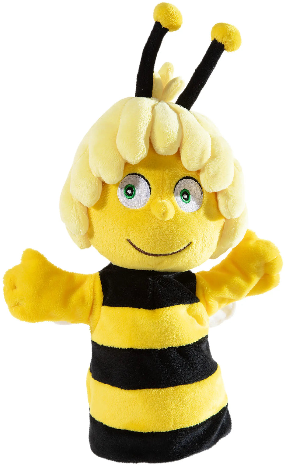 Biene Maja Handpuppe 25 cm aus weichem Plüsch in Gelb-Schwarz – Handspielpuppe für Kinder