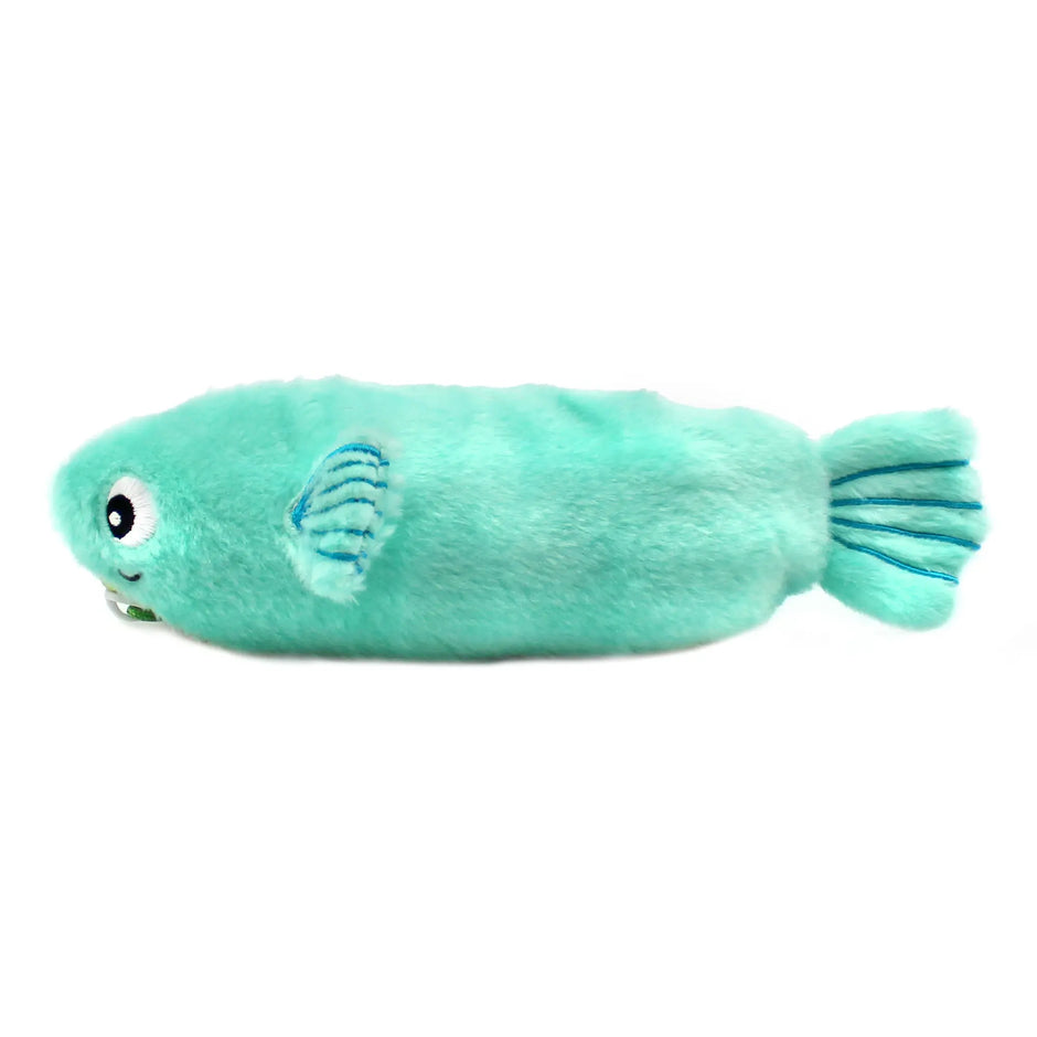 Blauer Fisch als weiches 2-in-1 Kuscheltier aus Plüsch für Kinder und Babys 
