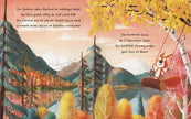 Illustration aus dem Bilderbuch „Die Streithörnchen“ von Magellan mit Eichhörnchen Lenni im herbstlichen Wald