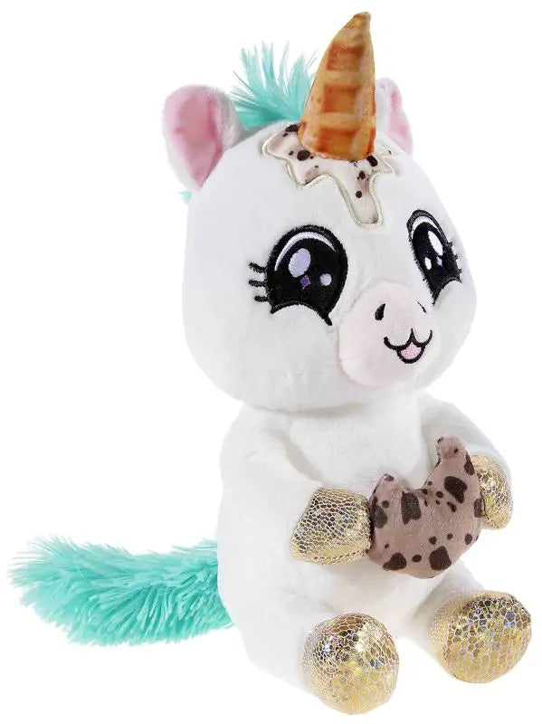 Einhorn Ice Baby Cookie 25 cm Plüschtier mit Cookie, türkiser Mähne und glitzernden Details