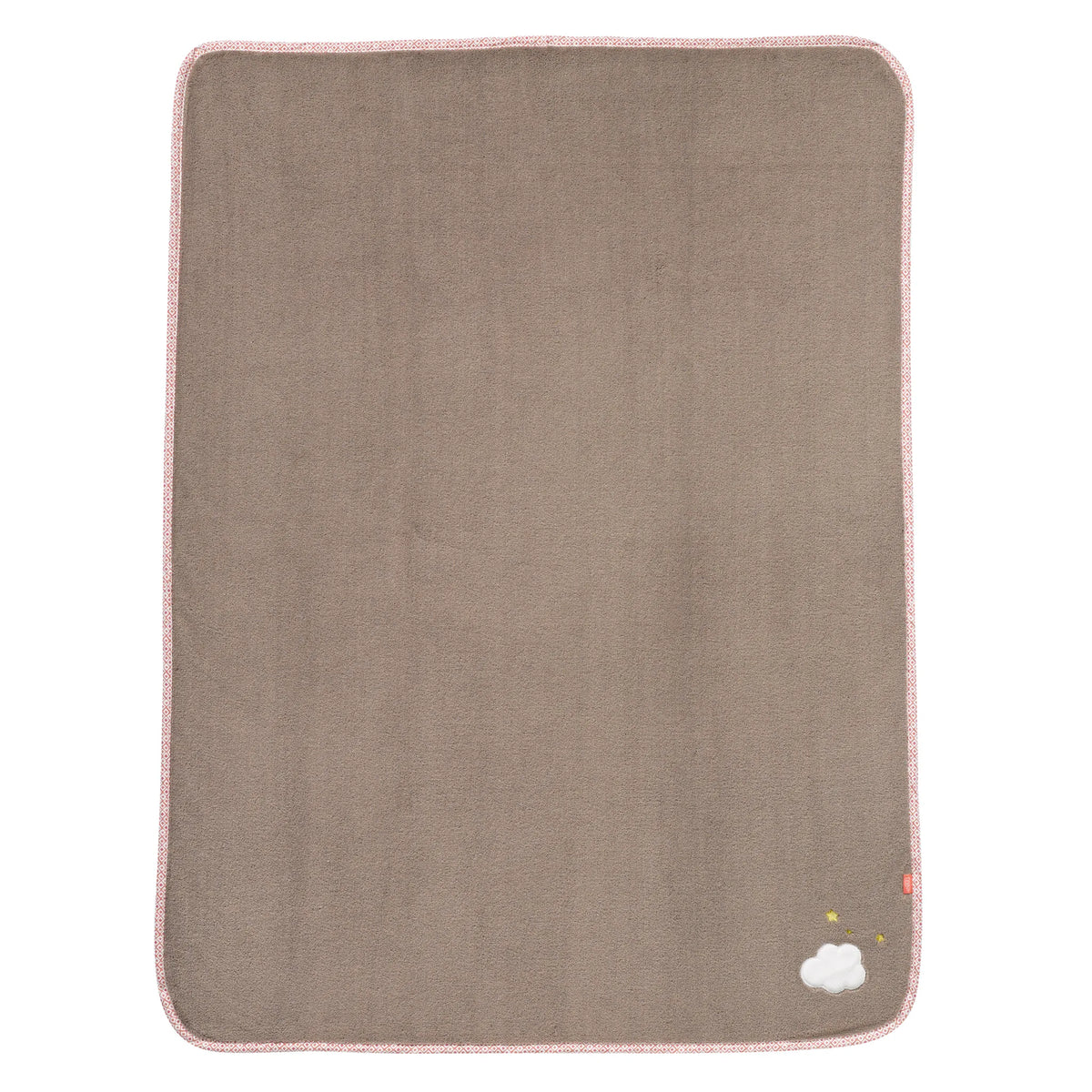 Fehn Kinderdecke 100x75 cm mit Greifling – weiche Babydecke in Braun
