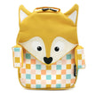 Gelber Kinderrucksack mit Fuchs Motiv und buntem Muster für Kindergarten, Kita und Ausflüge