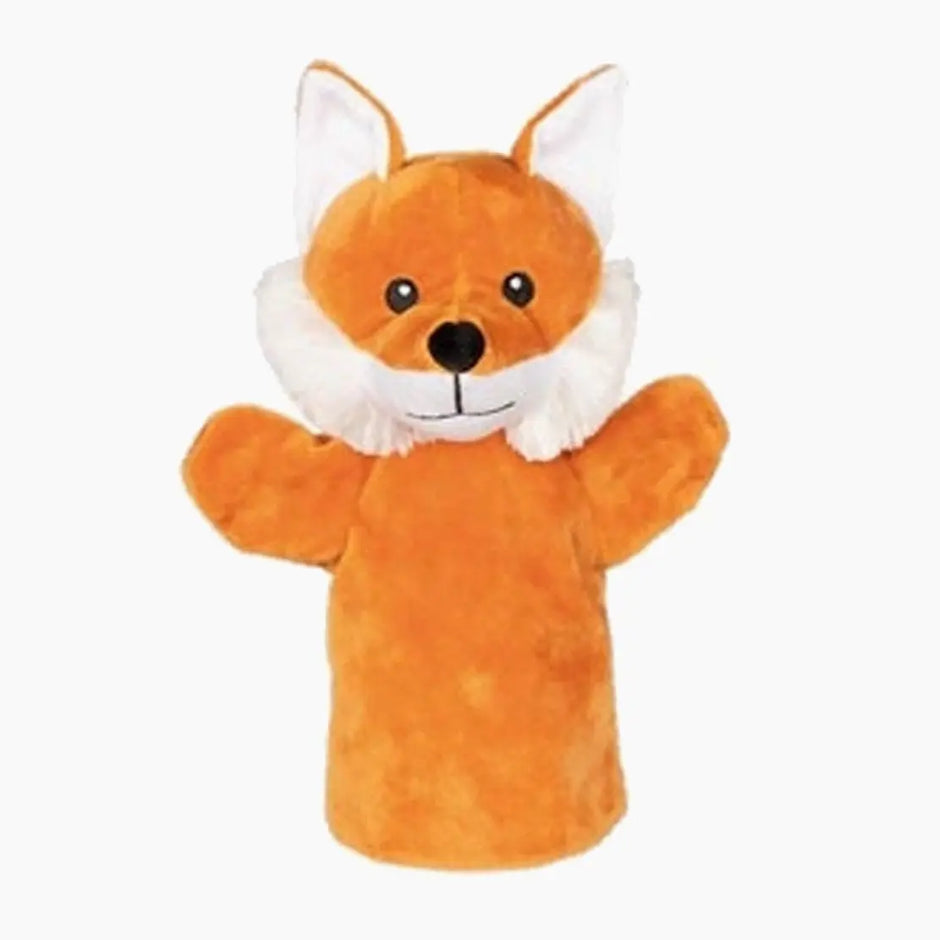Goki Handpuppe Fuchs 28 cm in Orange und Weiß – weiche Plüsch-Handspielpuppe für Kinder