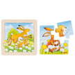 Goki Hintergrundbildpuzzle Hase aus Holz – Kinderpuzzle mit Hasenmotiv und herausnehmbaren Puzzleteilen