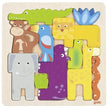 Holzpuzzle Safari Tiere komplett von Goki für Kinder mit Giraffe, Elefant, Krokodil, Löwe und Affe, Lernspielzeug zur Förderung von Motorik, Formen und Farben ab 1 Jahr