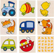 Holz Memo Spiel für Kinder mit Tier- und Fahrzeugmotiven – Katze, Hund, Auto, Boot und Traktor