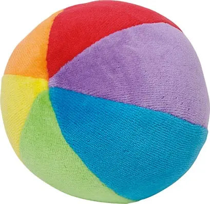 Goki Rasselball für Babys – bunter weicher Stoffball mit Rasselfunktion
