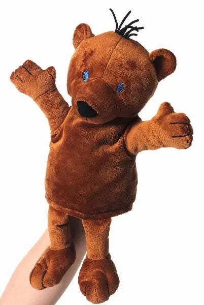 Janosch Bär Handpuppe 22 cm aus weichem braunem Plüsch – Handspielpuppe für Kinder