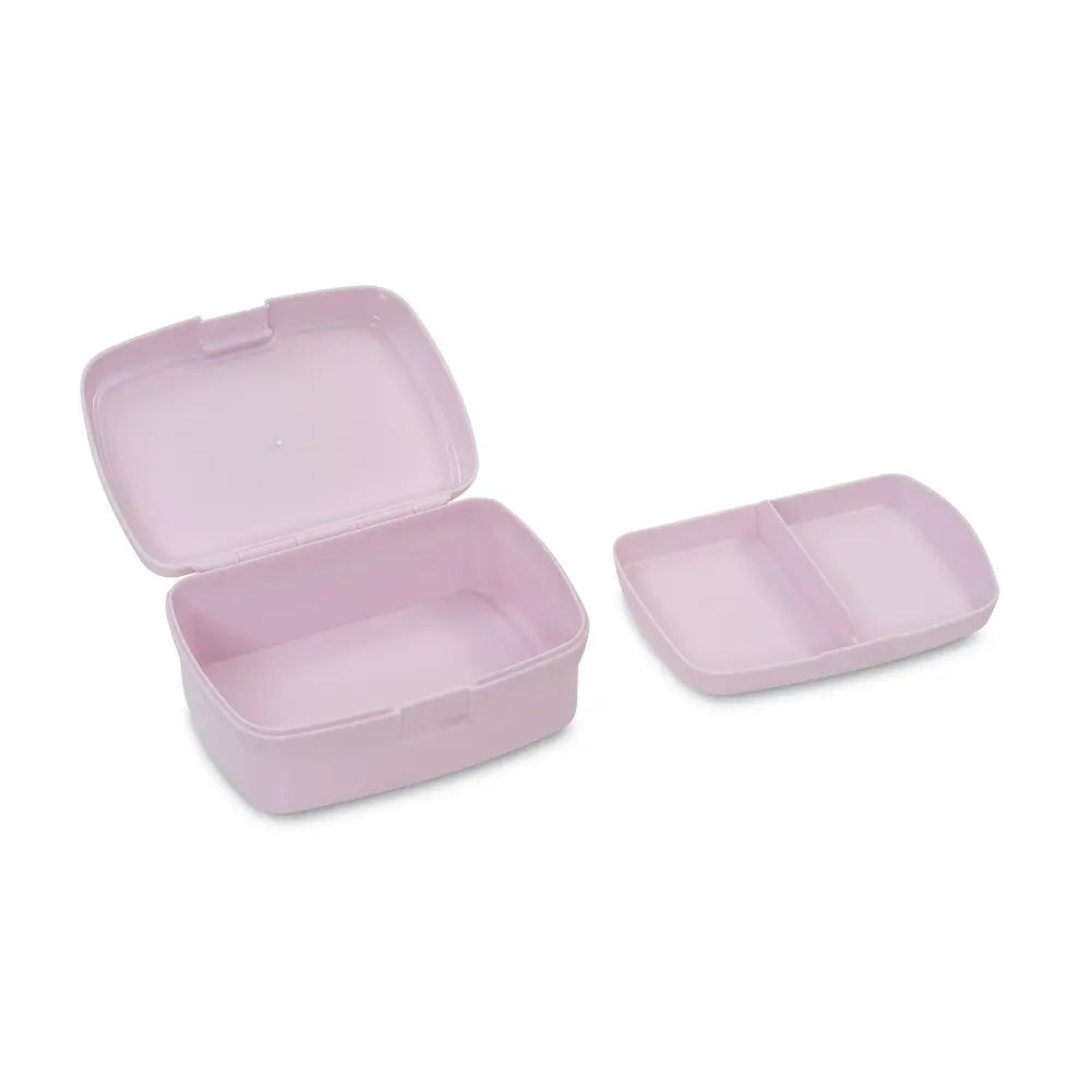 Kinder Lunchbox Blumen Rosa geöffnet mit herausnehmbarem Einsatz und zwei Fächern