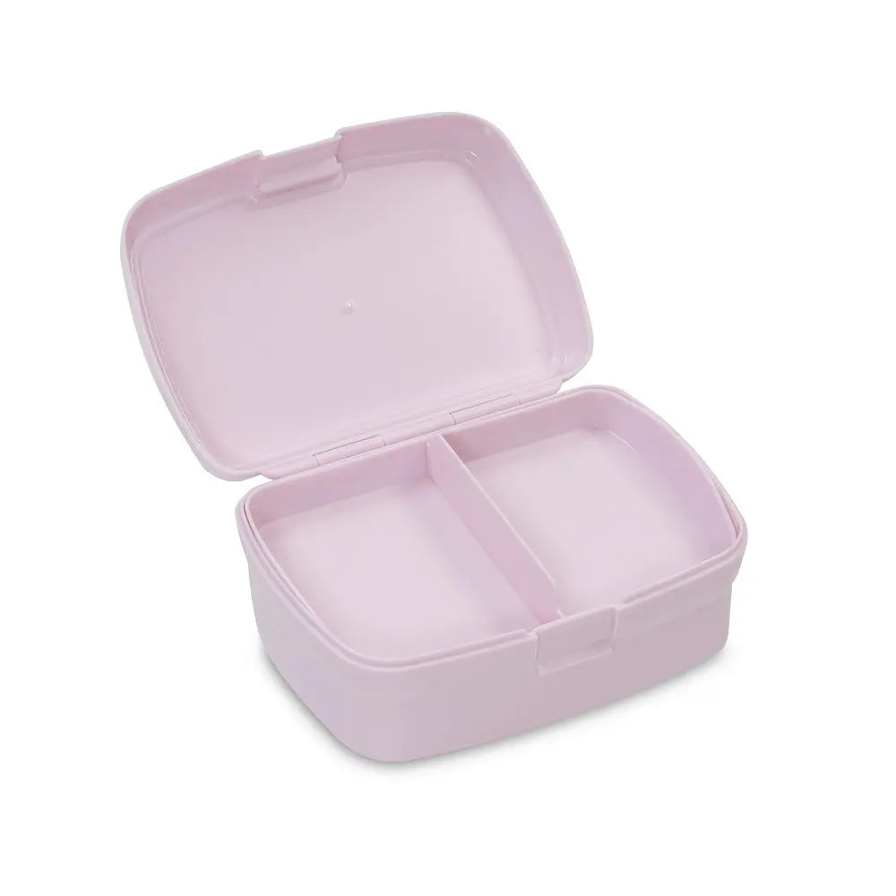 Kinder Lunchbox Blumen Rosa geöffnet mit zwei Fächern und praktischem Clipverschluss