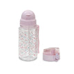 Kinder Trinkflasche Blumen Rosa 350 ml mit zwei Trinkaufsätzen und praktischem Tragegurt
