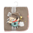 Baby Kuscheldecke mit Spielzeug Bär – weiche Babydecke mit integriertem Spielring und Stern-Design