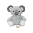 Musikalisches Koala Kuscheltier mit integrierter Spieluhr, weichem grauem Plüsch, Halstuch und Zugring für Babys.