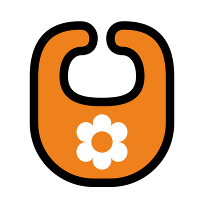 Orangefarbenes Baby-Lätzchen mit Blümchenmotiv – steht für praktische & liebevolle Babyausstattung bei BabyLions

